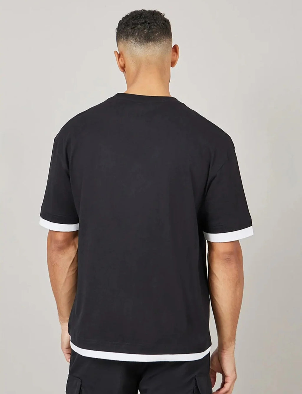 Men's Premium Fabric Oversized T-Shirt – Black | Casual Half Sleeve Crew Neck Tee